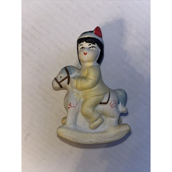 Vintage Indian Bisque figurine with Pony Collectible - Picture 5 of 7